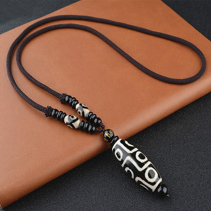 Collana di protezione della ricchezza con perline Dzi a nove occhi Buddha Stones - image 3
