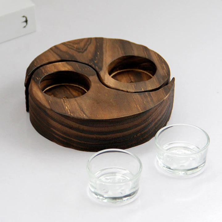 Buddha Stones Yin Yang Portacandele in legno Meditazione Rituali Usa oggetti
