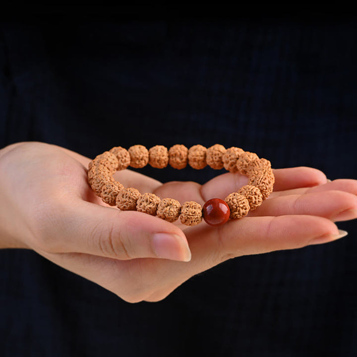 Buddha Stones Tibet Rudraksha Bodhi Seme Ricchezza Auspicio Bracciale