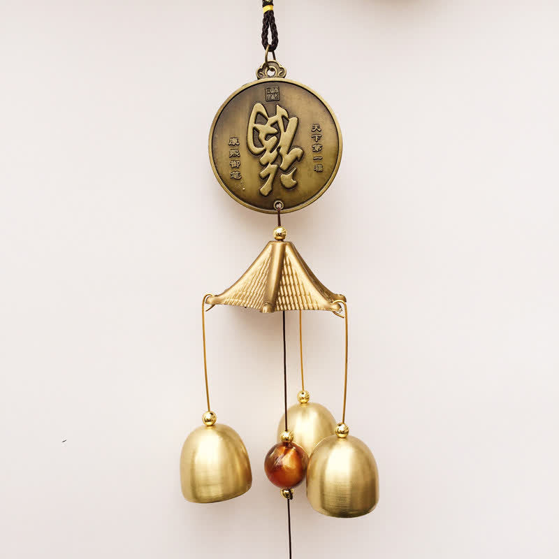 Buddha Stones Benedizione Lettera Elefante Bagua Moneta di Buon Auspicio Appeso al Muro Campanello Campana Decorazione per la Casa Fatta a Mano