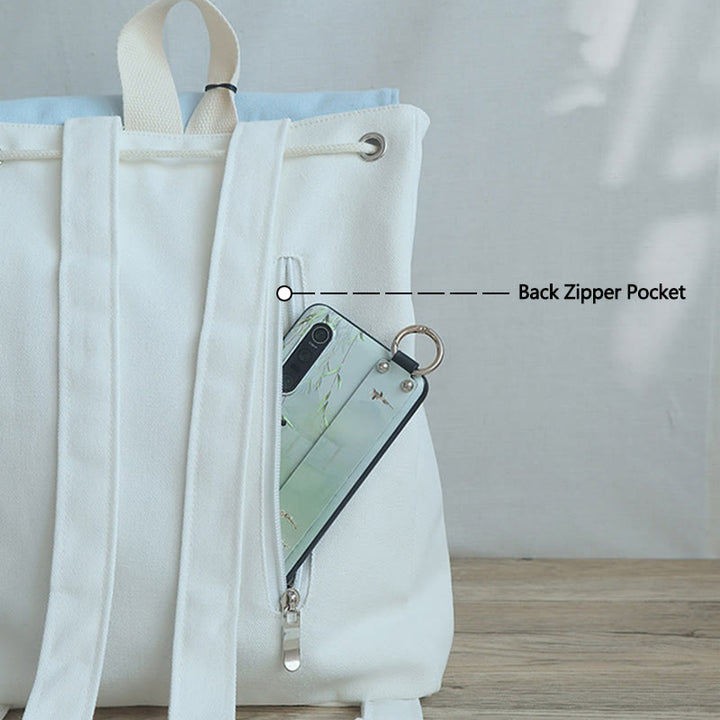 Zaino in tela di grande capacità ricamato a mano Buddha Stones - image 14