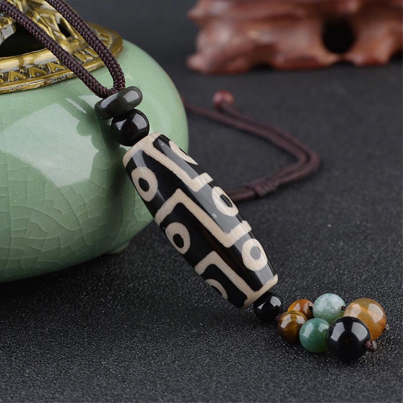 Collana di protezione della ricchezza con perline Dzi a nove occhi Buddha Stones - image 2