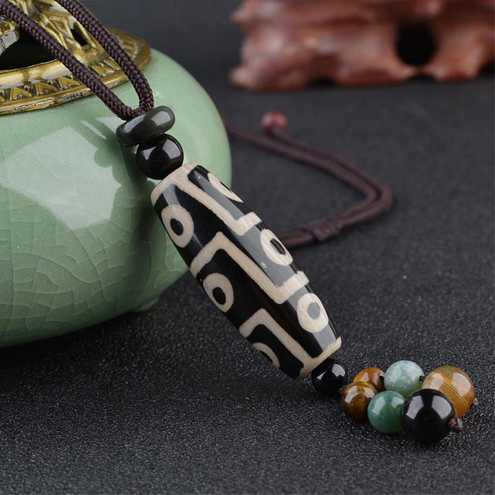Collana di protezione della ricchezza con perline Dzi a nove occhi Buddha Stones - image 2
