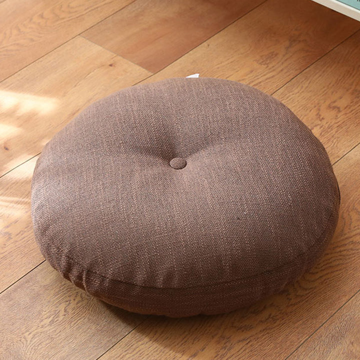 Cuscino per seduta da meditazione in lino con motivo semplice Buddha Stones e loto, decorazione per la casa e il soggiorno