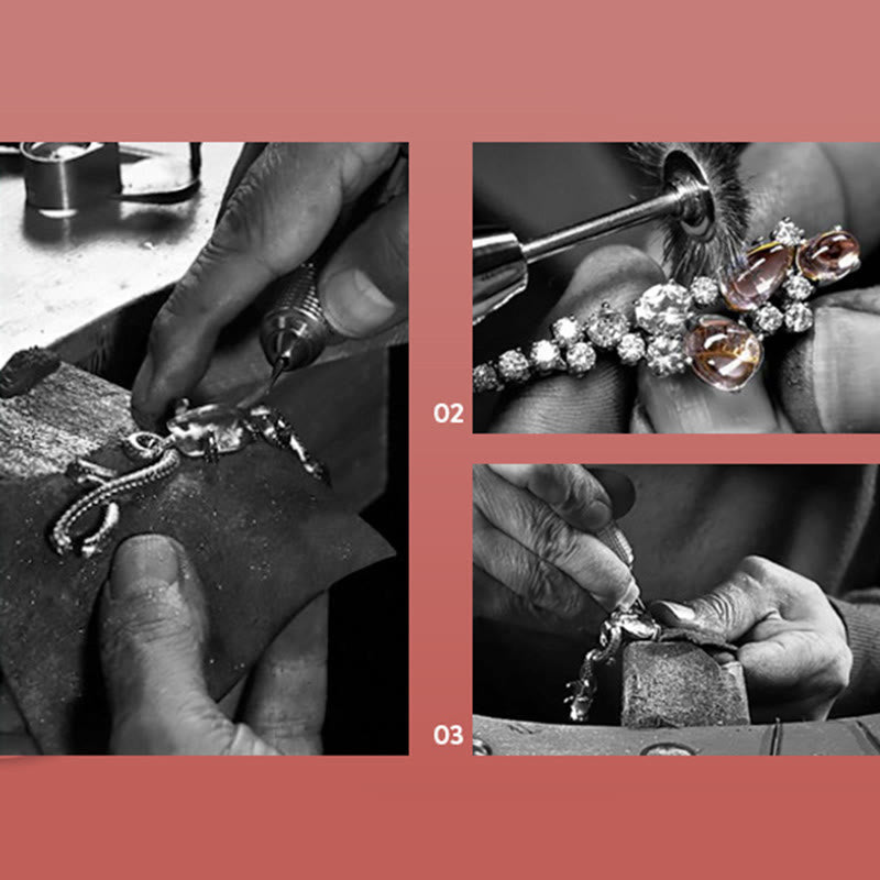 Buddha Stones con catena in corda rossa con drago dorato di buon auspicio, in argento sterling 925, anno del drago