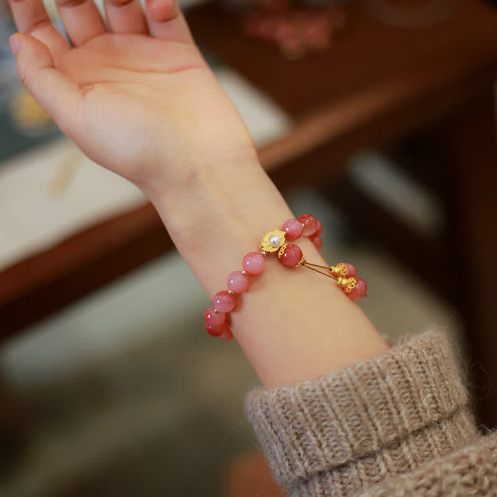 Bracciale Buddha Stones 925 Sterling Silver Yanyuan Agate Lotus Flower Enlightenment