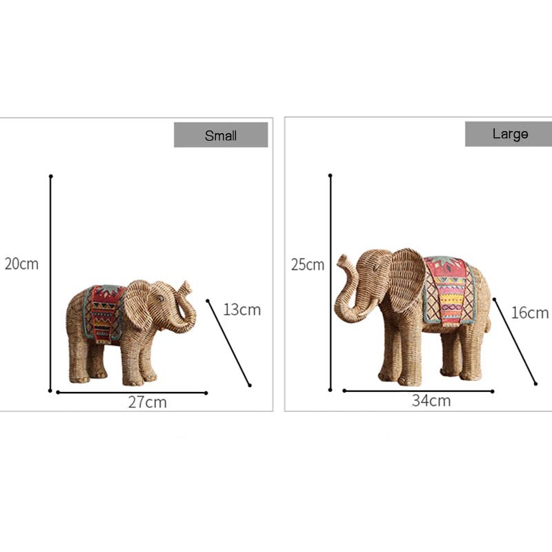 Decorazione per la casa in resina con elefante, saggezza e ricchezza