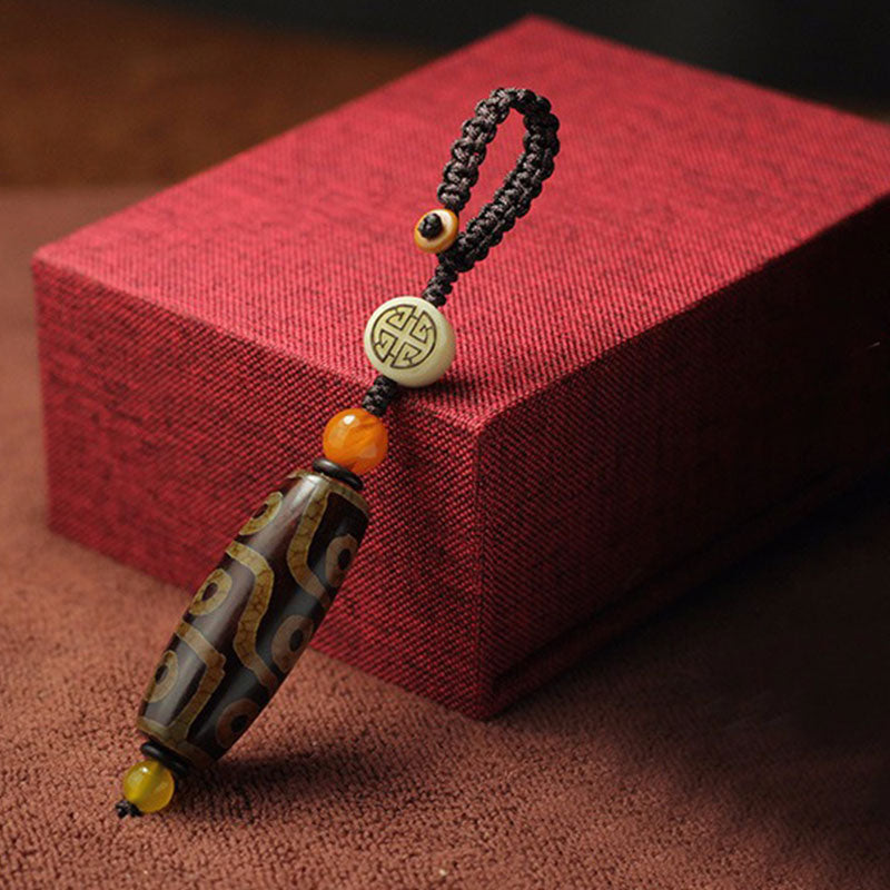 Buddha Stones Tibetano Nove Occhi Dzi Bead Decorazione della Ricchezza