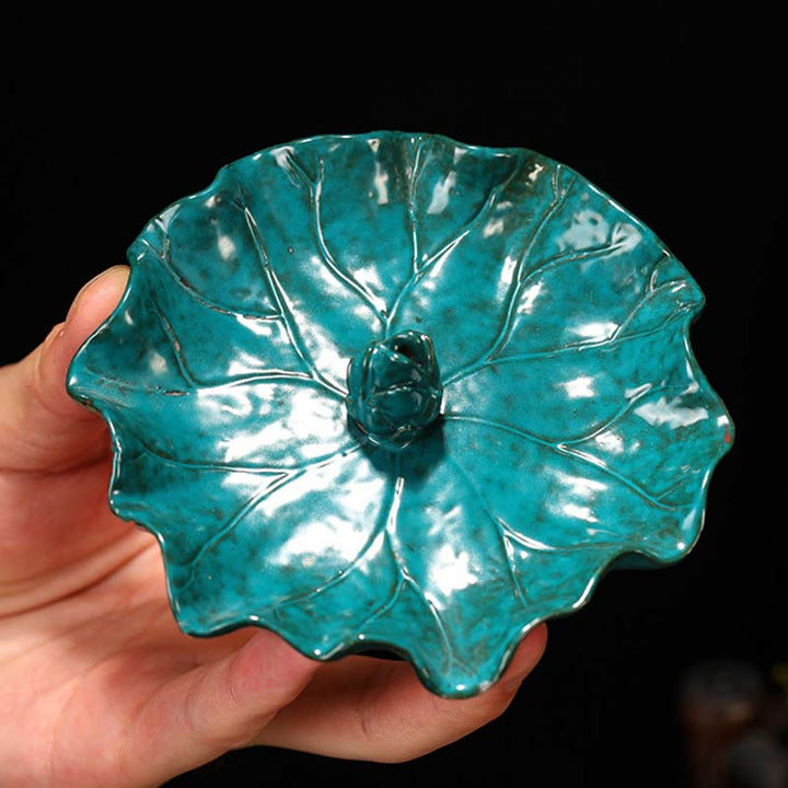 Buddha Stones, bruciatore di incenso tibetano con benedizione del loto, decorazione