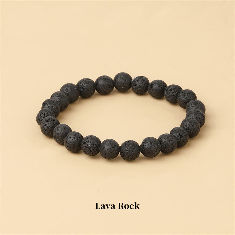 Braccialetto di perle curative in quarzo naturale Buddha Stones - 8 millimetri - Roccia lavica - image 61