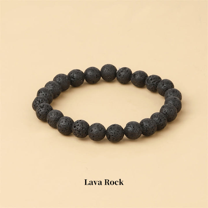 Braccialetto di perle curative in quarzo naturale Buddha Stones - 8 millimetri - Roccia lavica - image 61