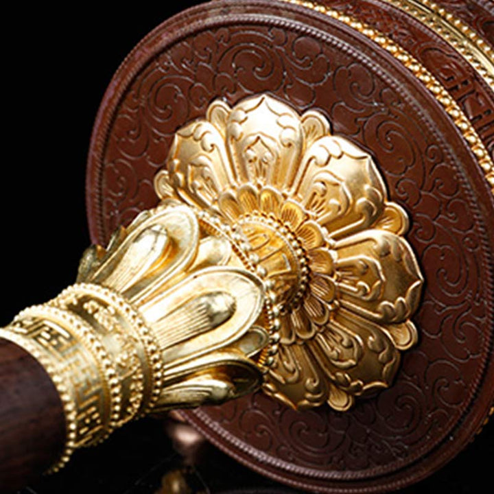 Ruota di preghiera tibetana Sei parole vere Decorazione in rame con bilanciamento - image 8