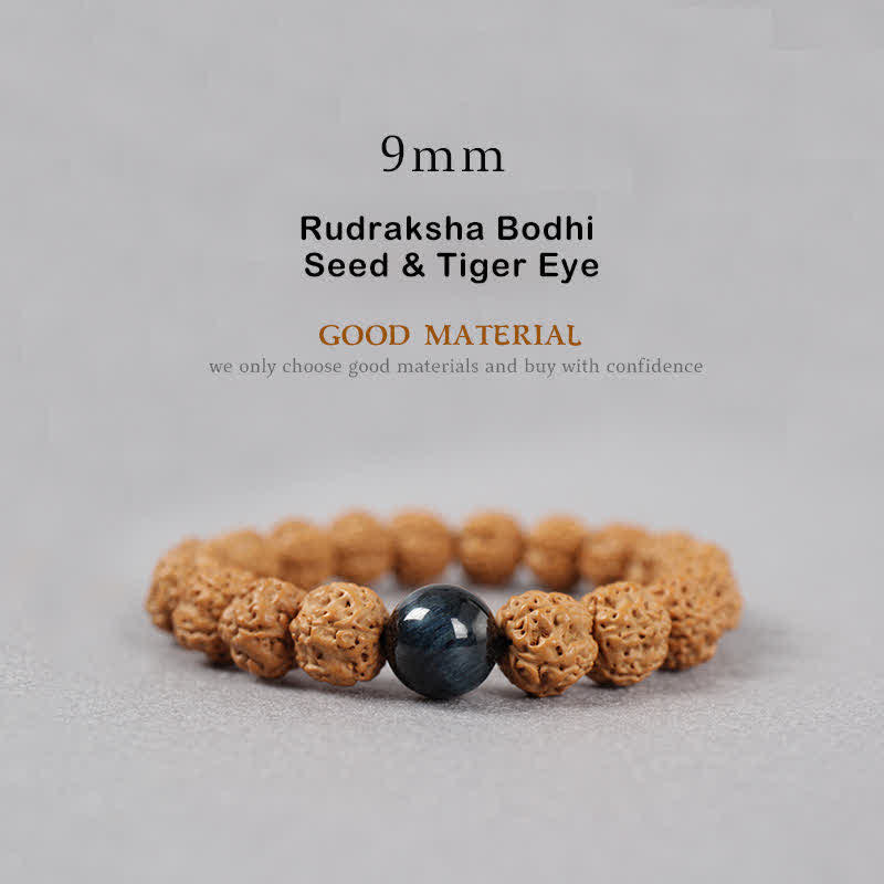Buddha Stones Tibet Rudraksha Bodhi Seed Dzi Bead Ambra Turchese Bracciale della Ricchezza