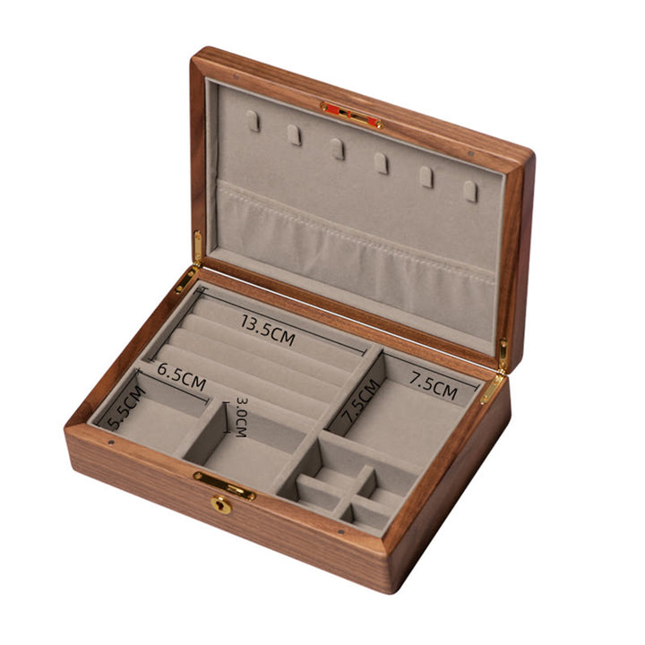 Scatola portagioie in legno di noce nero fatta a mano, vintage, scatola regalo in legno
