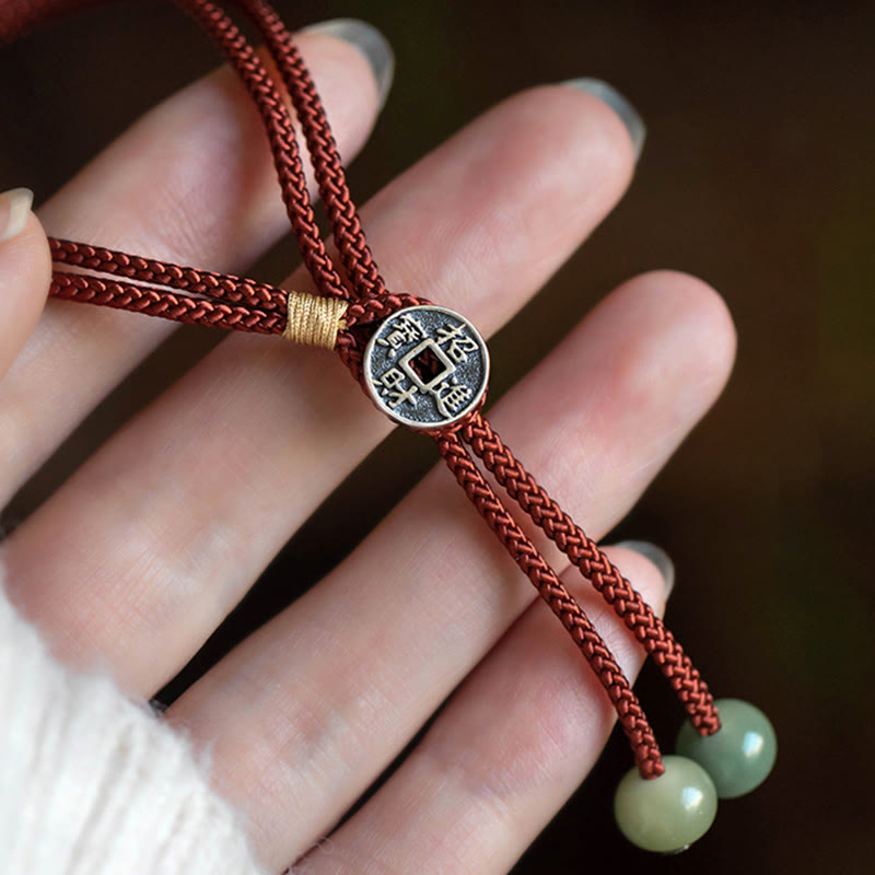 Braccialetto in corda rossa intrecciata con semi di Bodhi Buddha Stones , fatto a mano, in argento sterling 925, con zodiaco cinese, Buddha di Natale