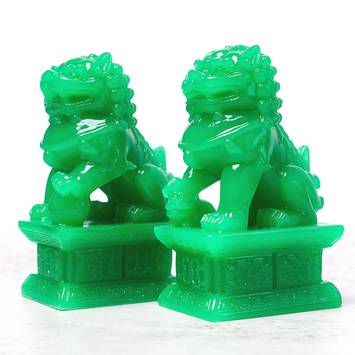 Ricchezza Prosperità Coppia di Fu Foo Cani Guardiano Leone Statue Decorazione Casa