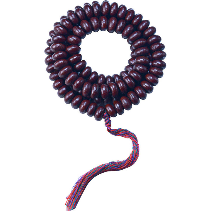 Buddha Stones Tibet naturale 108 Mala Beads Purple Bodhi Seed Bracciale della ricchezza