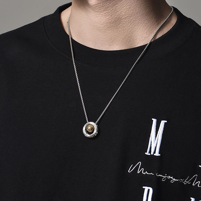 Collana con ciondolo in rame con perline portafortuna Mobius , Buddha Stones, ricchezza