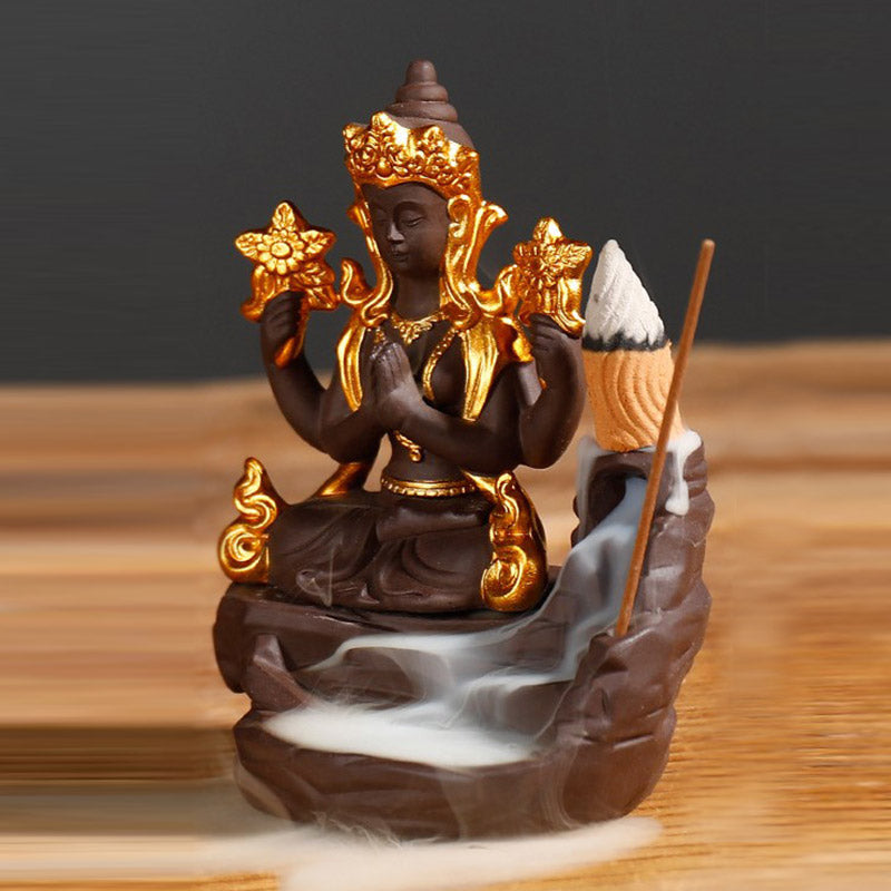 Buddha Stones Buddha tibetano bruciatore di incenso curativo decorazione