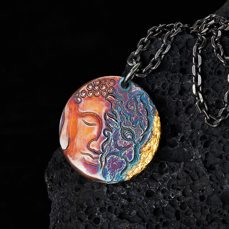 Ciondoli Buddha in argento antico, pendenti a doppia faccia Ciondoli Buddha in argento antico, pendenti a doppia faccia
