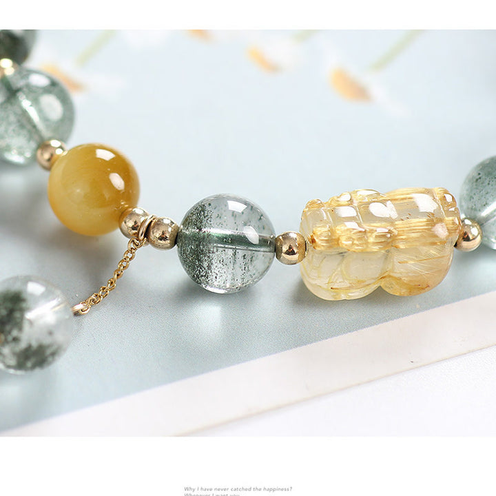 Bracciale Buddha Stones Green Phantom Citrine PiXiu Confidence