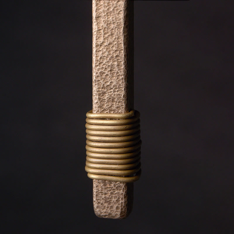 Collana con ciondolo in ottone e rame con design testurizzato vintage, simbolo della ricchezza, Buddha Stones - image 7