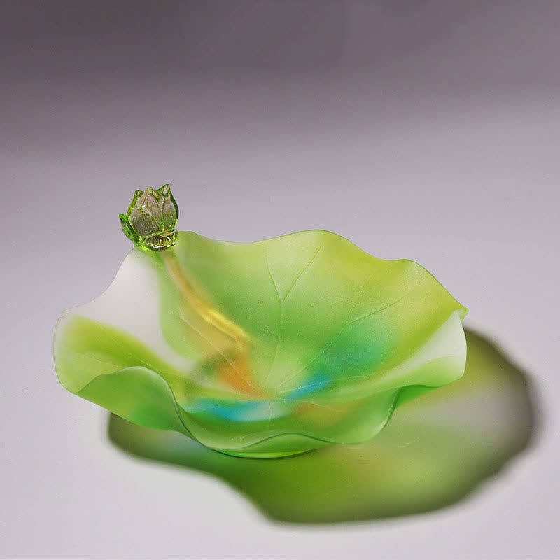 Feng Shui Lotus fatto a mano Liuli Crystal Art Piece Home Office Offerta Decorazione