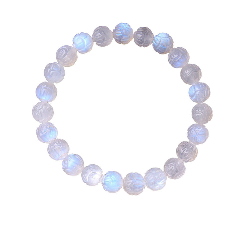 Bracciale Buddha Stones Natural Moonstone Lotus Love