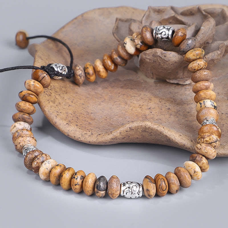 Braccialetto con perline positive Picture Jasper