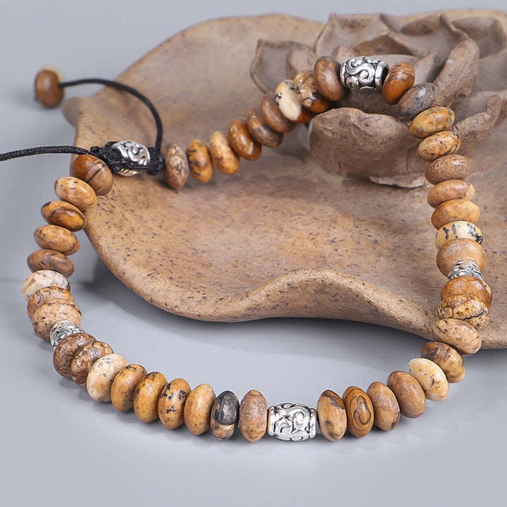 Braccialetto con perline positive Picture Jasper