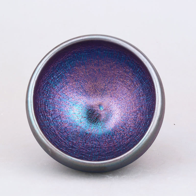 Buddha Stones fatte a mano Aurora Rainbow Design Tazza da tè cinese Jianzhan in ceramica Tazza da tè Tenmoku Kung Fu