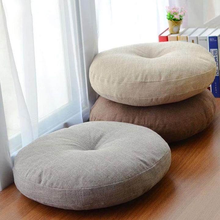 Cuscino per seduta da meditazione in lino con motivo semplice Buddha Stones e loto, decorazione per la casa e il soggiorno