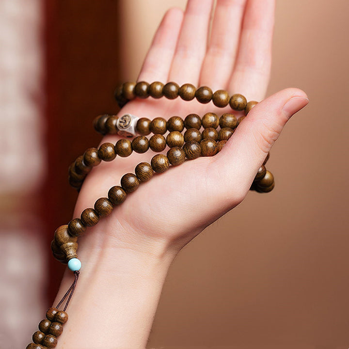 Buddha Stones 108 Mala Beads 999 Oro Brunei Agarwood Cuore Sutra Ambra Agata Rossa Forza Bracciale Meditazione