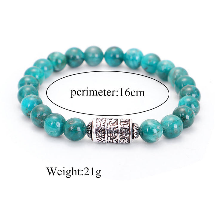 Buddha Stones Lazurite naturale Pietersite Unakite Om Mani Padme Hum Bead Braccialetto positivo