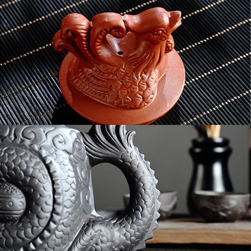 Teiera in ceramica vintage Dragon Phoenix