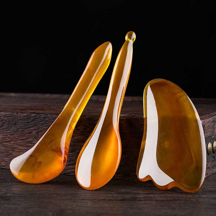 Set di pettini per massaggio completo del corpo e del viso Gua Sha in resina