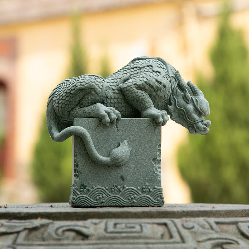 Buddha Stones Feng Shui in piedi seduto drago successo fortuna decorazione della casa - Drago seduto 16*16*9cm - image 13
