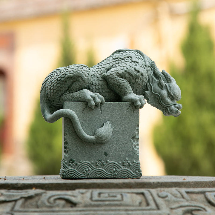 Buddha Stones Feng Shui in piedi seduto drago successo fortuna decorazione della casa - Drago seduto 16*16*9cm - image 13