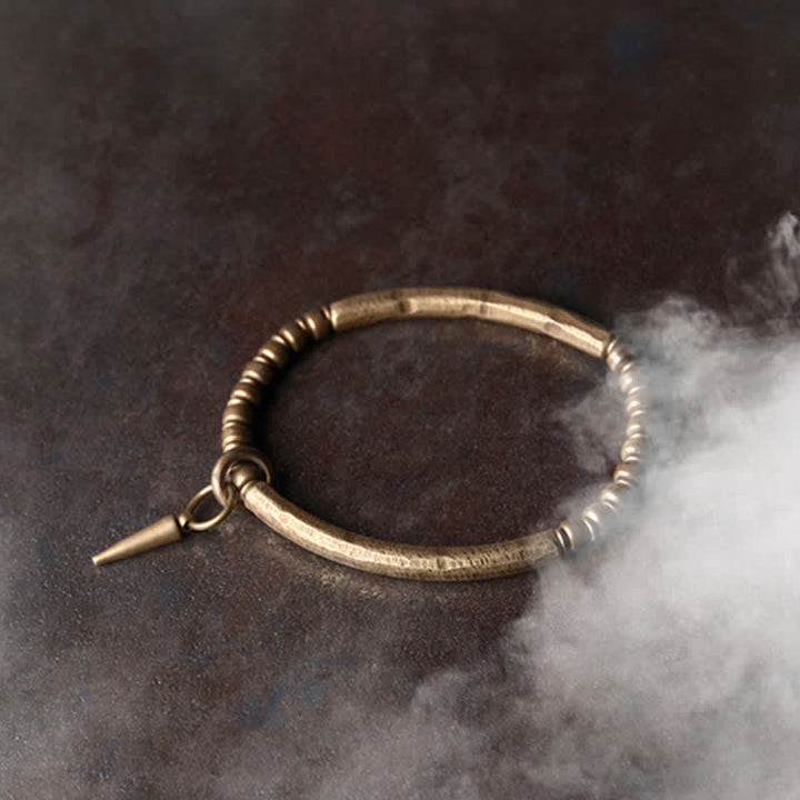 Bracciale rigido con polsino in pietra lavica e rame Balance