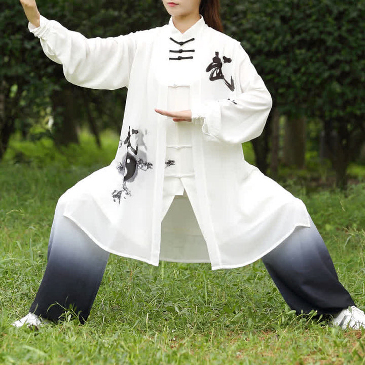 Buddha Stones 3 pezzi Yin Yang Albero Tai Chi Spirituale Zen Pratica Meditazione Preghiera Uniforme Unisex Abbigliamento Set