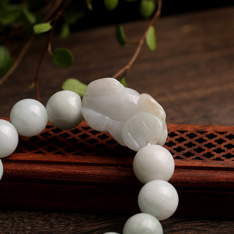 Buddha Stones Fengshui Ricchezza Prosperità Giada PiXiu Braccialetto della Fortuna