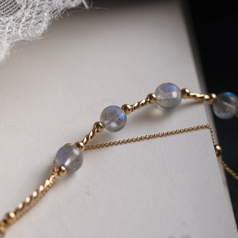 Bracciale a catena affascinante e positiva in pietra di luna