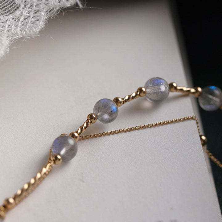 Bracciale a catena affascinante e positiva in pietra di luna