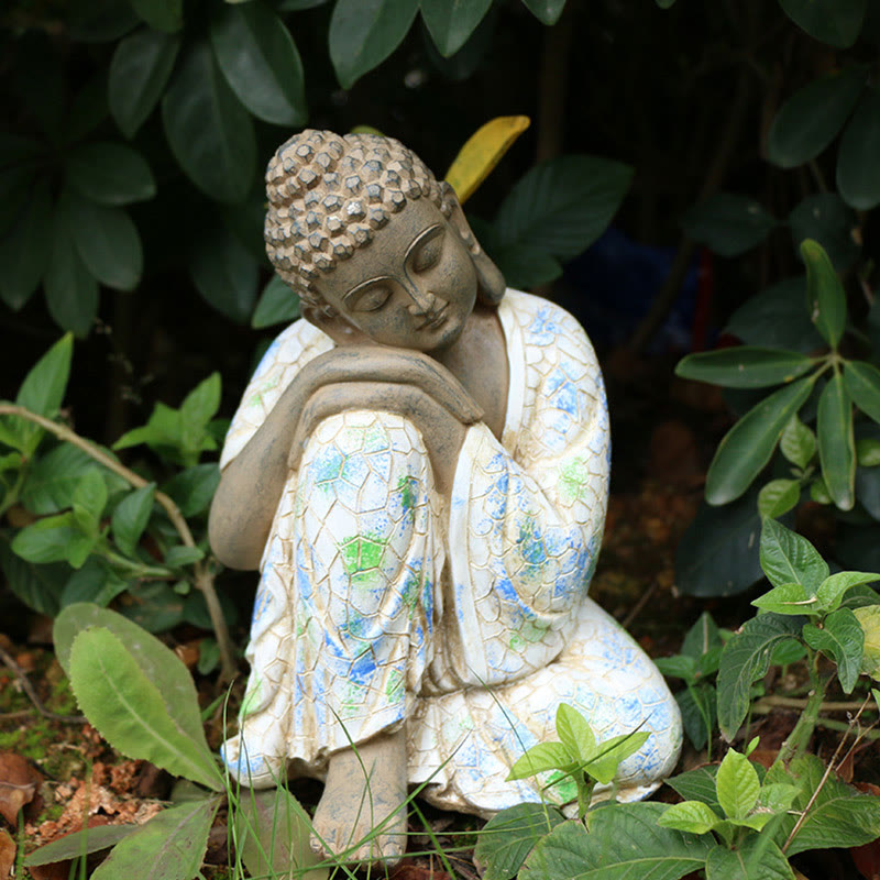 Statua in resina di Buddha Zen in meditazione, decorazione per la casa