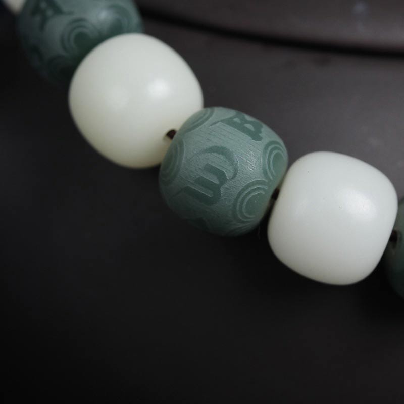 Buddha Stones Braccialetto di protezione delle sei vere parole di Bodhi bianco - image 9