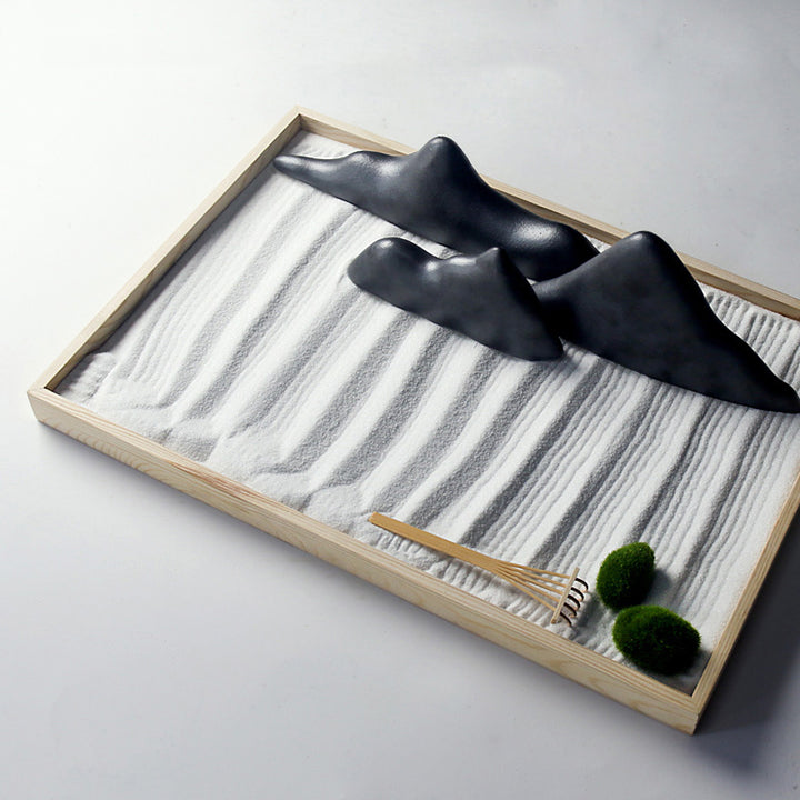 Buddha Stones Rocce Paesaggio Meditazione Illuminazione Zen Giardino Decorazione - Nero - Due erbe - image 14