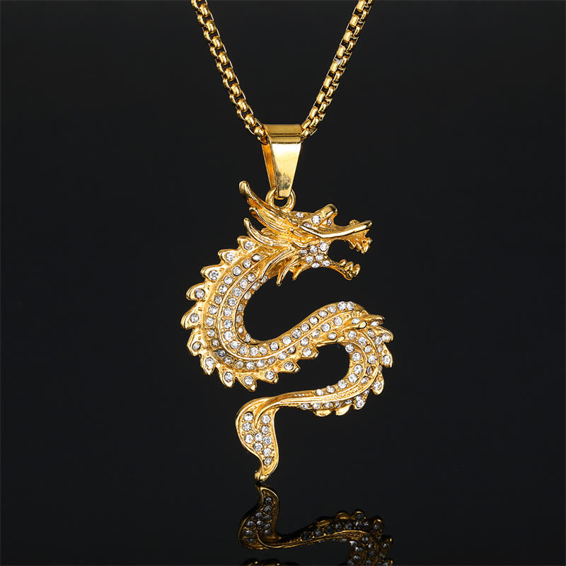 Collana con ciondolo di protezione in zircone con drago dello zodiaco cinese Buddha Stones - Drago (Protezione ♥ Successo) - image 1