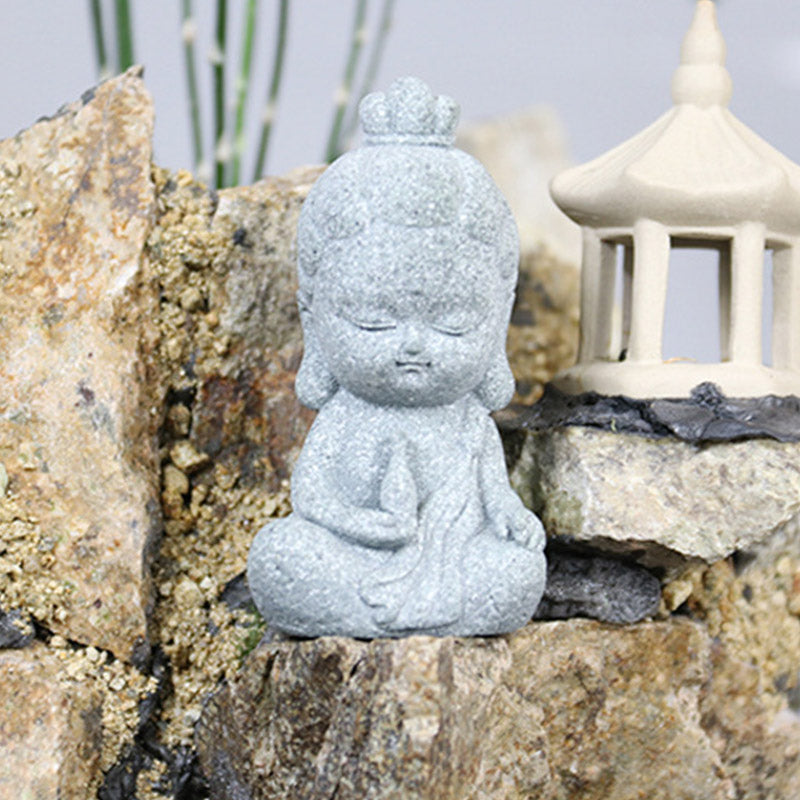 Buddha Stones Meditazione Statua del Buddha Compassione Decorazione della casa - image 6