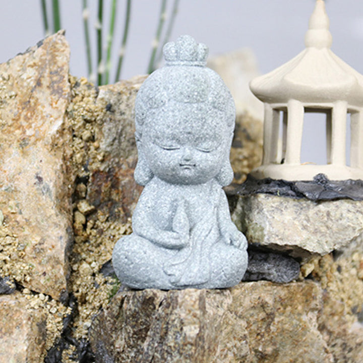 Buddha Stones Meditazione Statua del Buddha Compassione Decorazione della casa - image 6