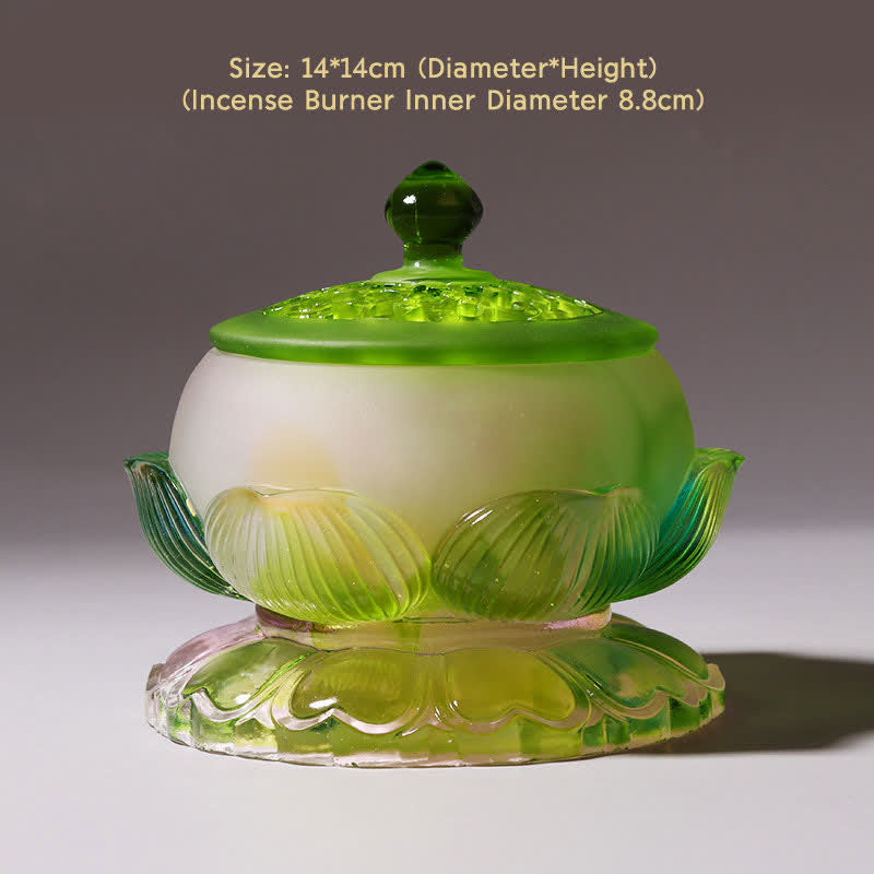 Feng Shui Lotus fatto a mano Liuli Crystal Art Piece Home Office Offerta Decorazione